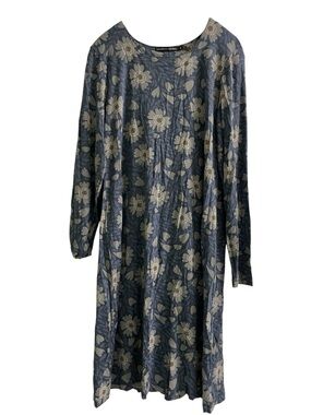 Gudrun Sjoden Blue Floral Long Sleeve Midi Dress